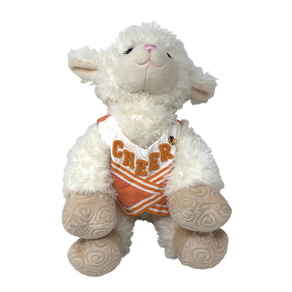 Build A Bear‎ Vanilla Swirl Lamb Plush Orange Cheerleader Outfit Cheer VTG